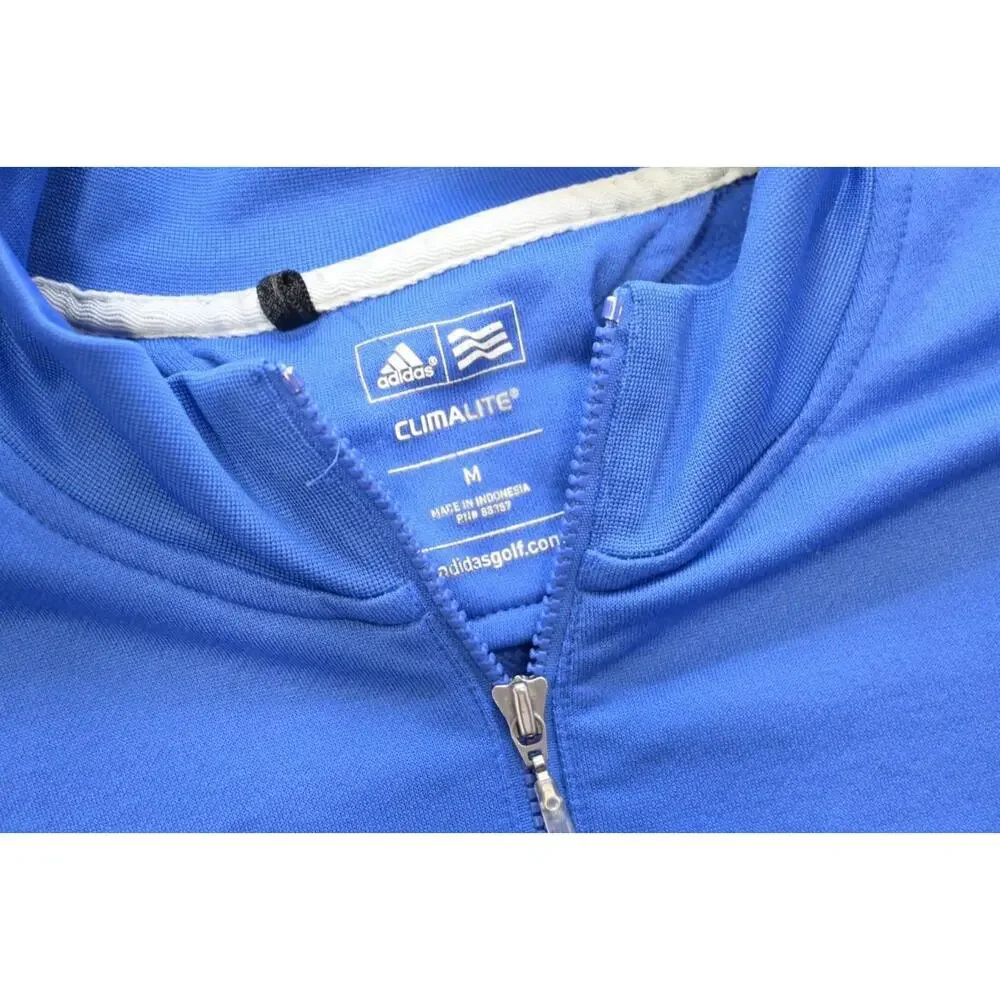 Adidas Golf Jacket ClimaLite 1/4 Zip Blue Long Sleeve Mens Size Medium‎